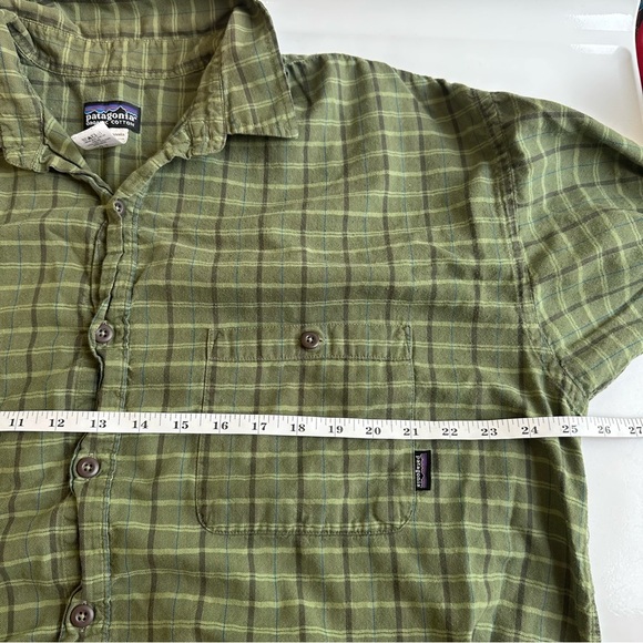 Patagonia Vintage Organic Cotton Green Plaid Button Down Long Sleeve Shirt XL - Picture 4 of 6